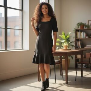 Laundry By Shelli Segal Black Midi Dress